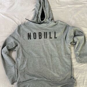 NOBULL Gray Pullover Hoodie with Black Logo